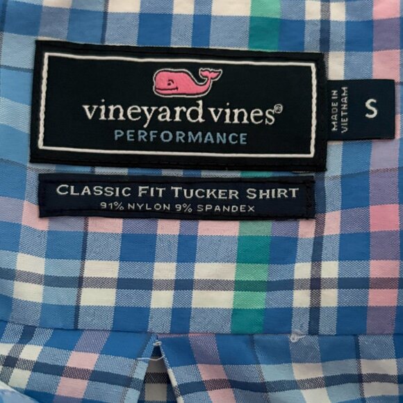 Vineyard Vines Performance Classic Fit Tucker Shirt Mens Sm Button Down Plaid - Picture 4 of 5